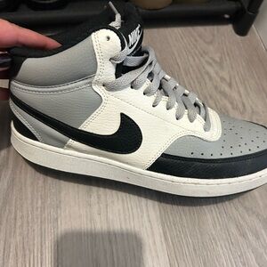 Men’s Nike Court Vision Mid Next Nature Black and White Sneakers